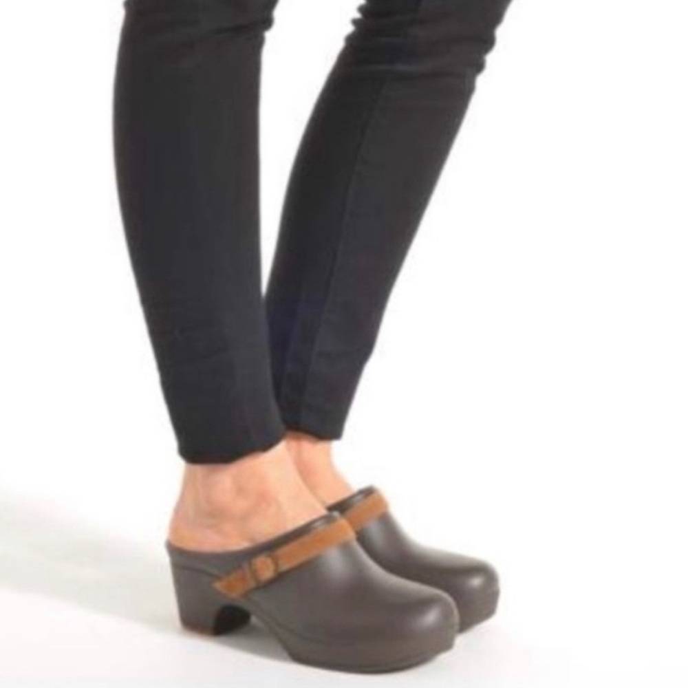 CROCS Dark Brown Mules with Light Brown Strap